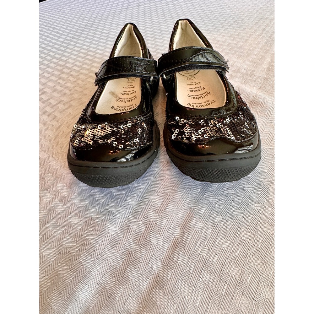 Primigi Black Patent Sequin Mary Jane Dress Shoes Girls EU 27‎ US 10 Sparkly - Picture 14 of 15